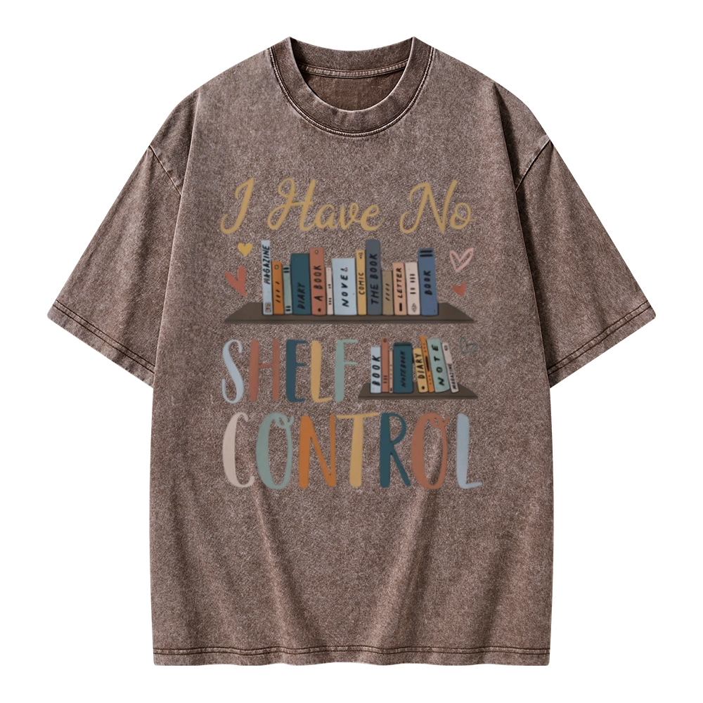 Pagewings I Have No Shelf Control Unisex Washed T-shirt