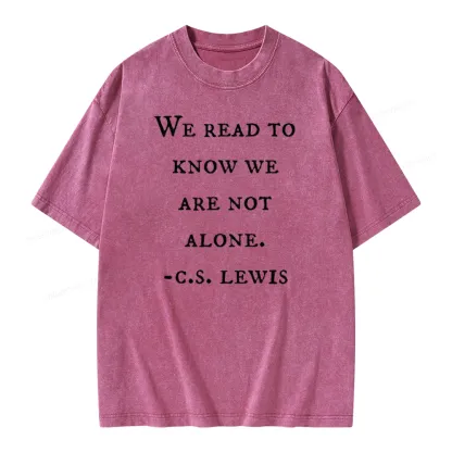 Pagewings We Read To Know We Are Not Alone Unisex Washed T-shirt