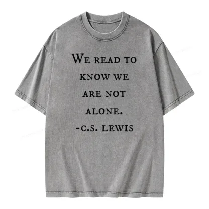 Pagewings We Read To Know We Are Not Alone Unisex Washed T-shirt
