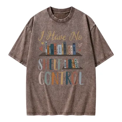 Pagewings I Have No Shelf Control Unisex Washed T-shirt