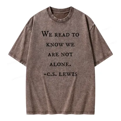 Pagewings We Read To Know We Are Not Alone Unisex Washed T-shirt