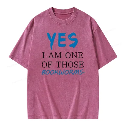 Pagewings Yes I Am One Of Those Bookworms Unisex Washed T-shirt