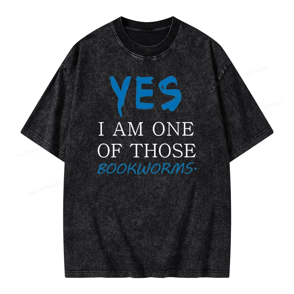 Pagewings Yes I Am One Of Those Bookworms Unisex Washed T-shirt
