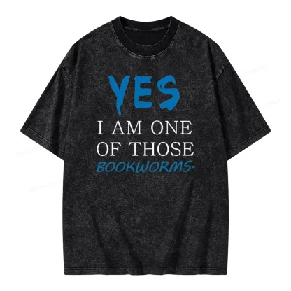 Pagewings Yes I Am One Of Those Bookworms Unisex Washed T-shirt