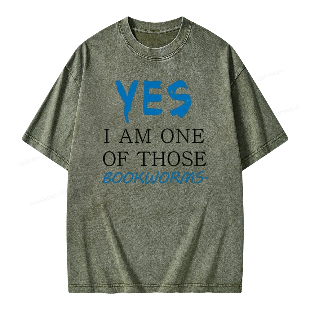 Pagewings Yes I Am One Of Those Bookworms Unisex Washed T-shirt