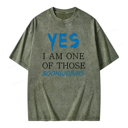 Pagewings Yes I Am One Of Those Bookworms Unisex Washed T-shirt