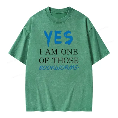 Pagewings Yes I Am One Of Those Bookworms Unisex Washed T-shirt