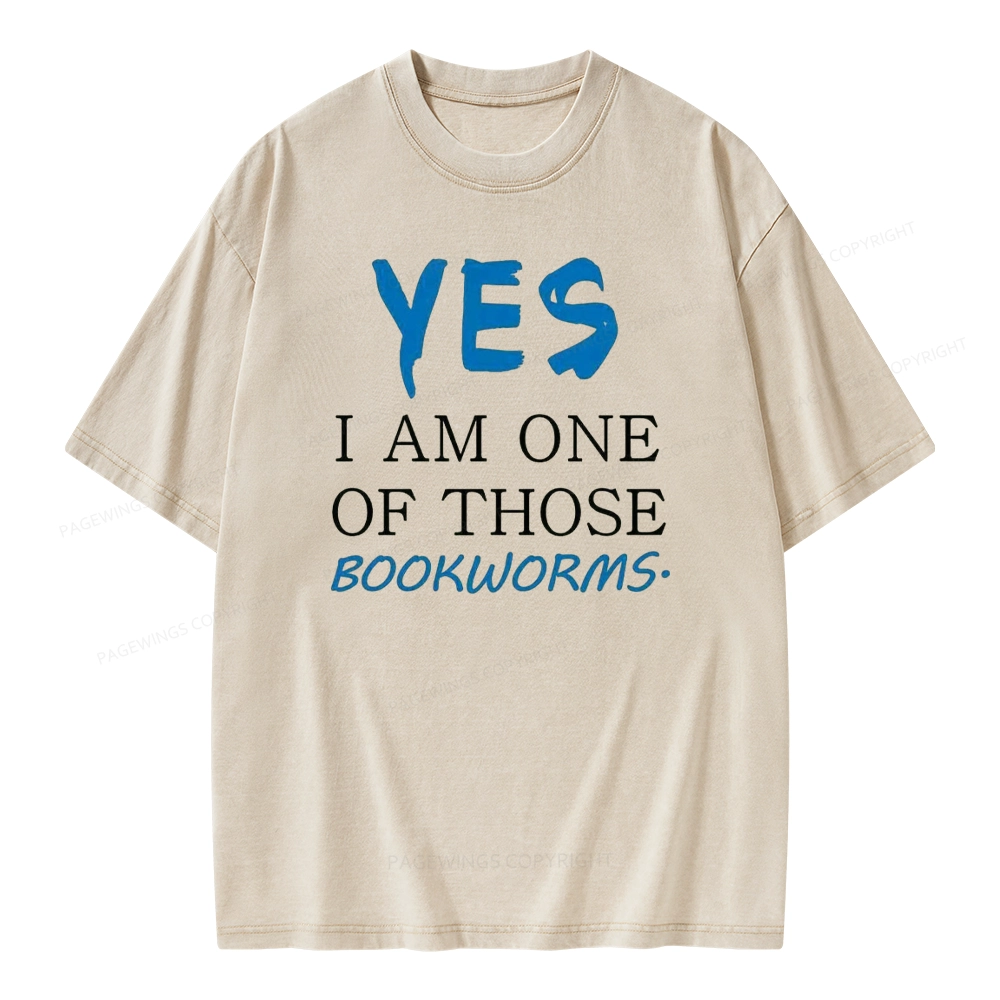 Pagewings Yes I Am One Of Those Bookworms Unisex Washed T-shirt