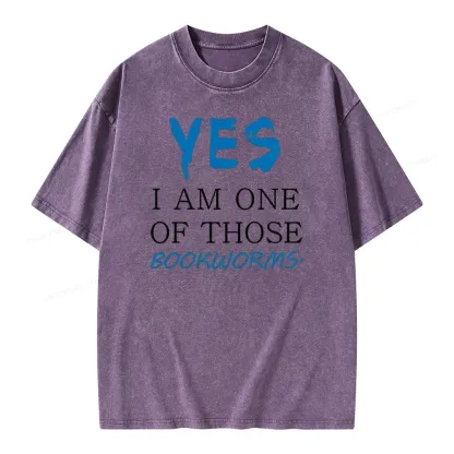 Pagewings Yes I Am One Of Those Bookworms Unisex Washed T-shirt