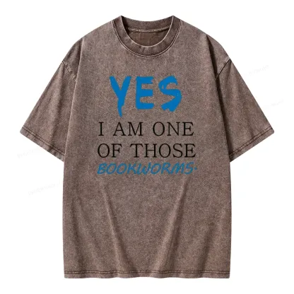 Pagewings Yes I Am One Of Those Bookworms Unisex Washed T-shirt