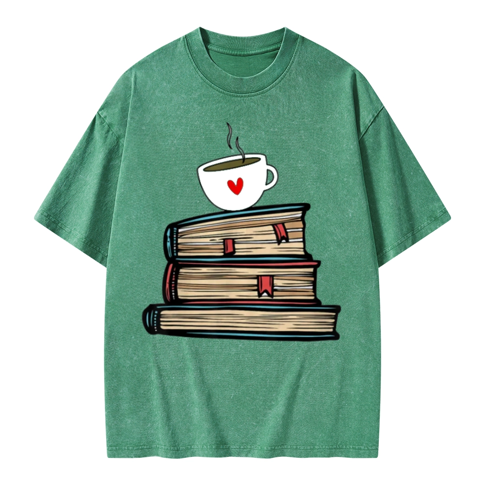 Pagewings Tea Cup Book Lovers Unisex Washed T-shirt