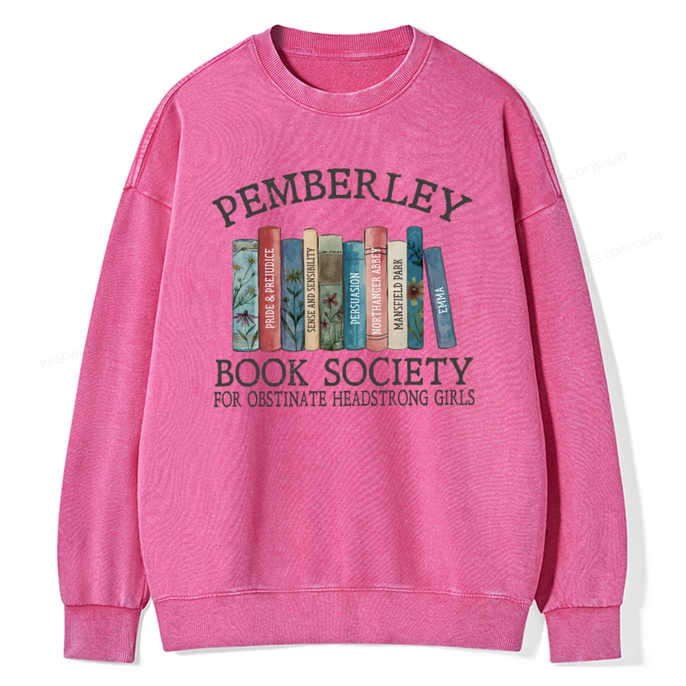 Pagewings Pemberley Book Society Unisex Washed Sweatshirt