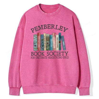 Pagewings Pemberley Book Society Unisex Washed Sweatshirt