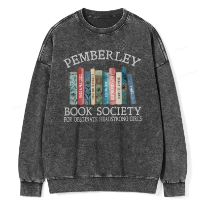 Pagewings Pemberley Book Society Unisex Washed Sweatshirt