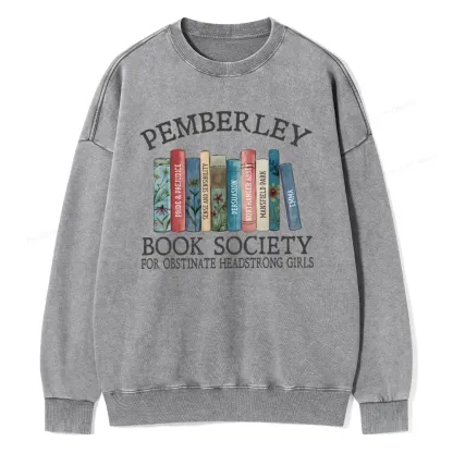 Pagewings Pemberley Book Society Unisex Washed Sweatshirt