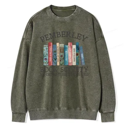Pagewings Pemberley Book Society Unisex Washed Sweatshirt