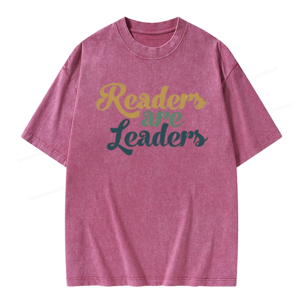 Pagewings Readers Are Leaders Unisex Washed T-shirt
