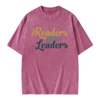 Pagewings Readers Are Leaders Unisex Washed T-shirt