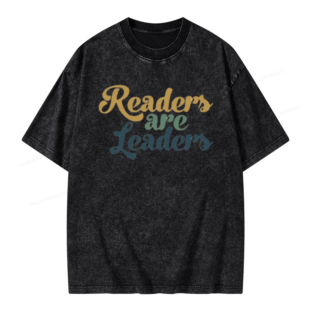 Pagewings Readers Are Leaders Unisex Washed T-shirt