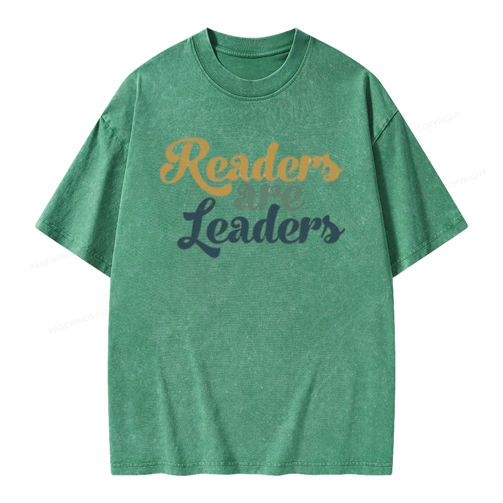 Pagewings Readers Are Leaders Unisex Washed T-shirt