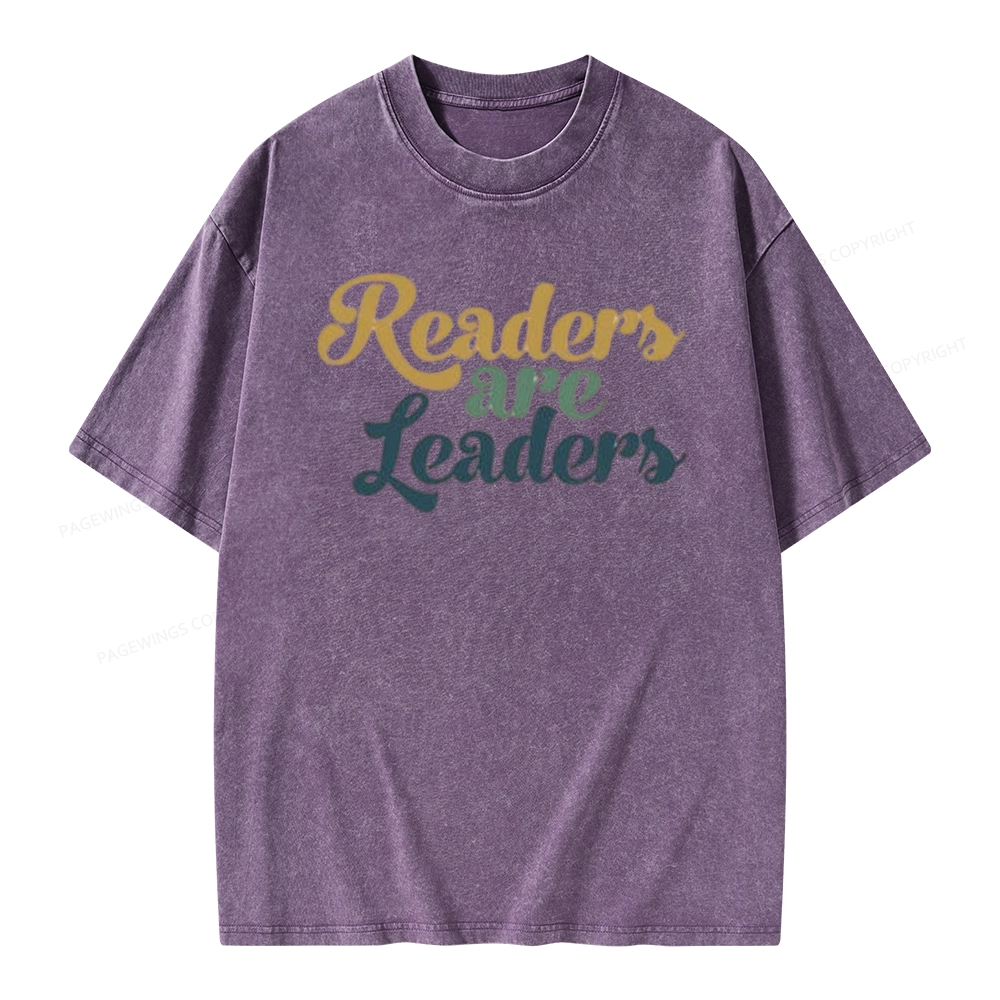 Pagewings Readers Are Leaders Unisex Washed T-shirt
