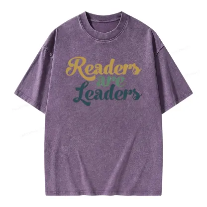 Pagewings Readers Are Leaders Unisex Washed T-shirt