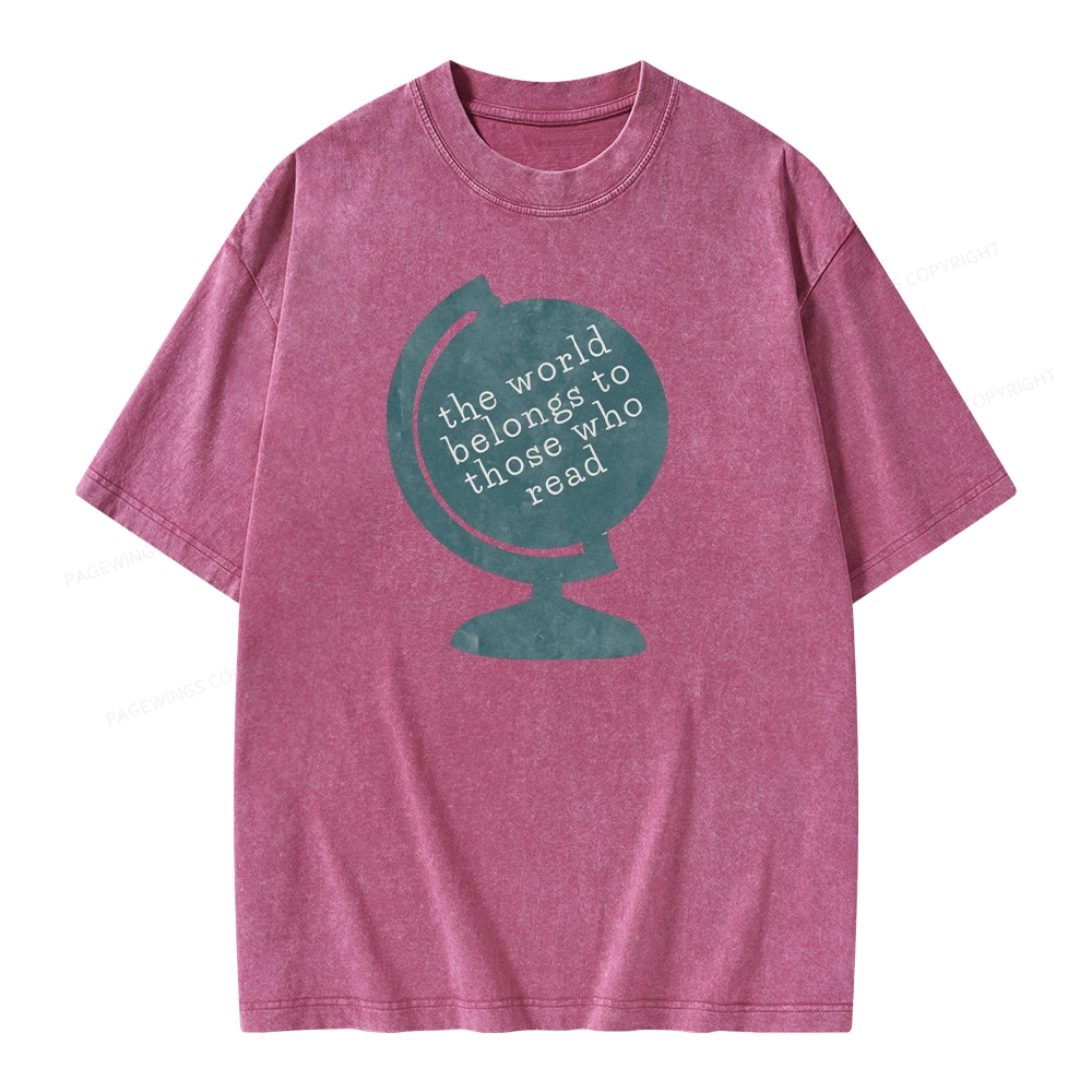 Pagewings The World Belongs To Those Who Read Unisex Washed T-shirt
