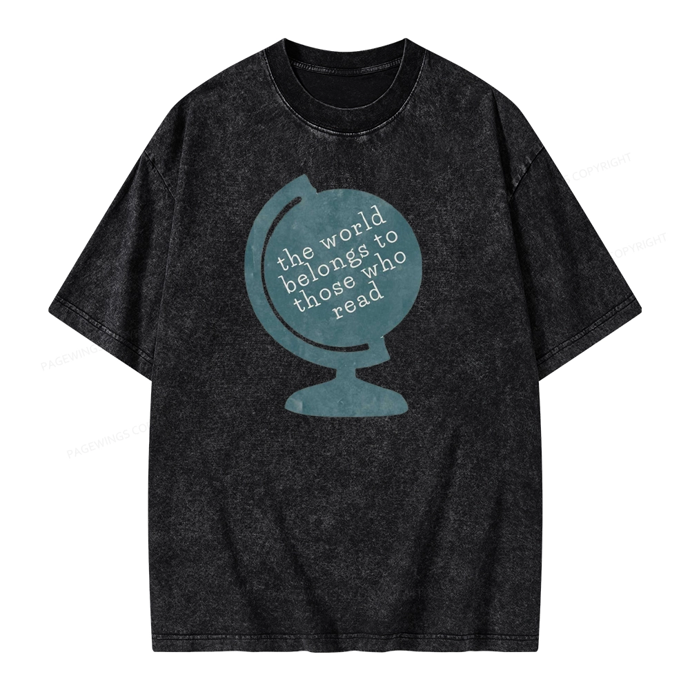 Pagewings The World Belongs To Those Who Read Unisex Washed T-shirt