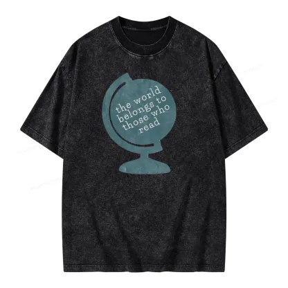 Pagewings The World Belongs To Those Who Read Unisex Washed T-shirt