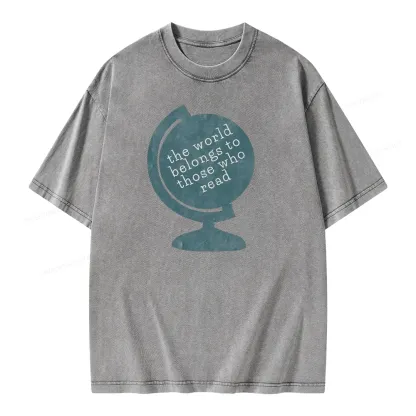 Pagewings The World Belongs To Those Who Read Unisex Washed T-shirt