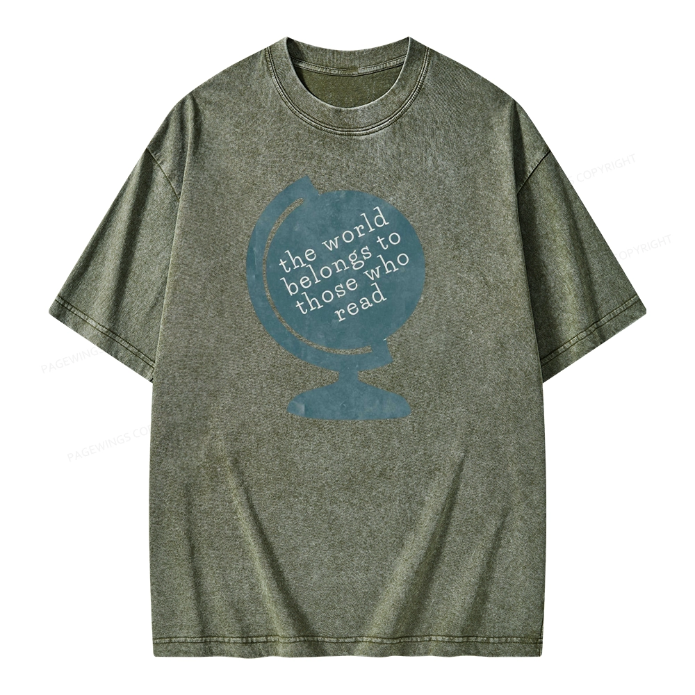 Pagewings The World Belongs To Those Who Read Unisex Washed T-shirt