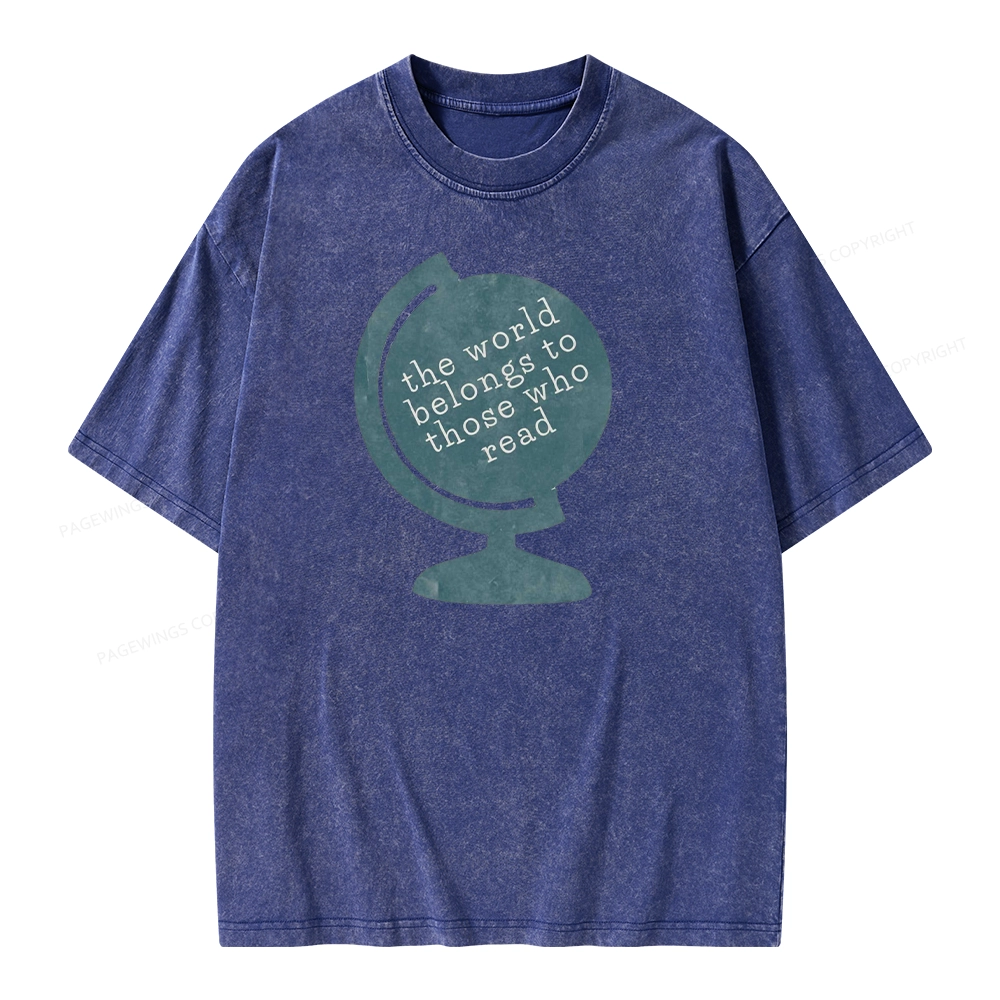 Pagewings The World Belongs To Those Who Read Unisex Washed T-shirt