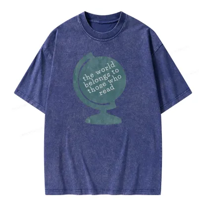 Pagewings The World Belongs To Those Who Read Unisex Washed T-shirt