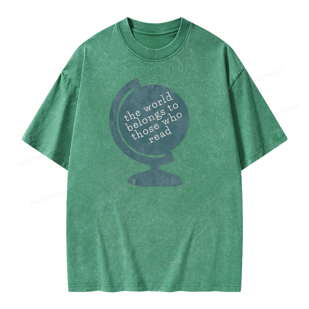 Pagewings The World Belongs To Those Who Read Unisex Washed T-shirt