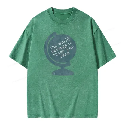 Pagewings The World Belongs To Those Who Read Unisex Washed T-shirt