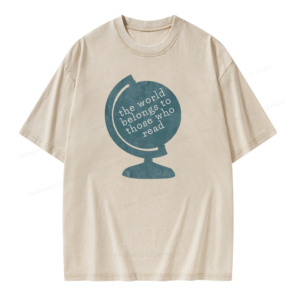 Pagewings The World Belongs To Those Who Read Unisex Washed T-shirt