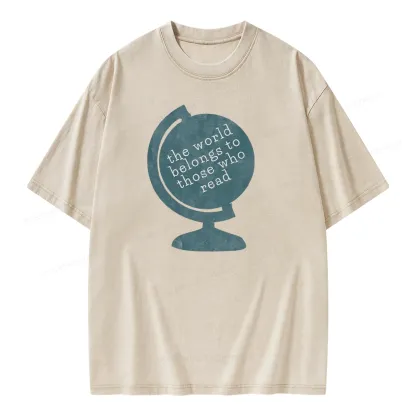 Pagewings The World Belongs To Those Who Read Unisex Washed T-shirt