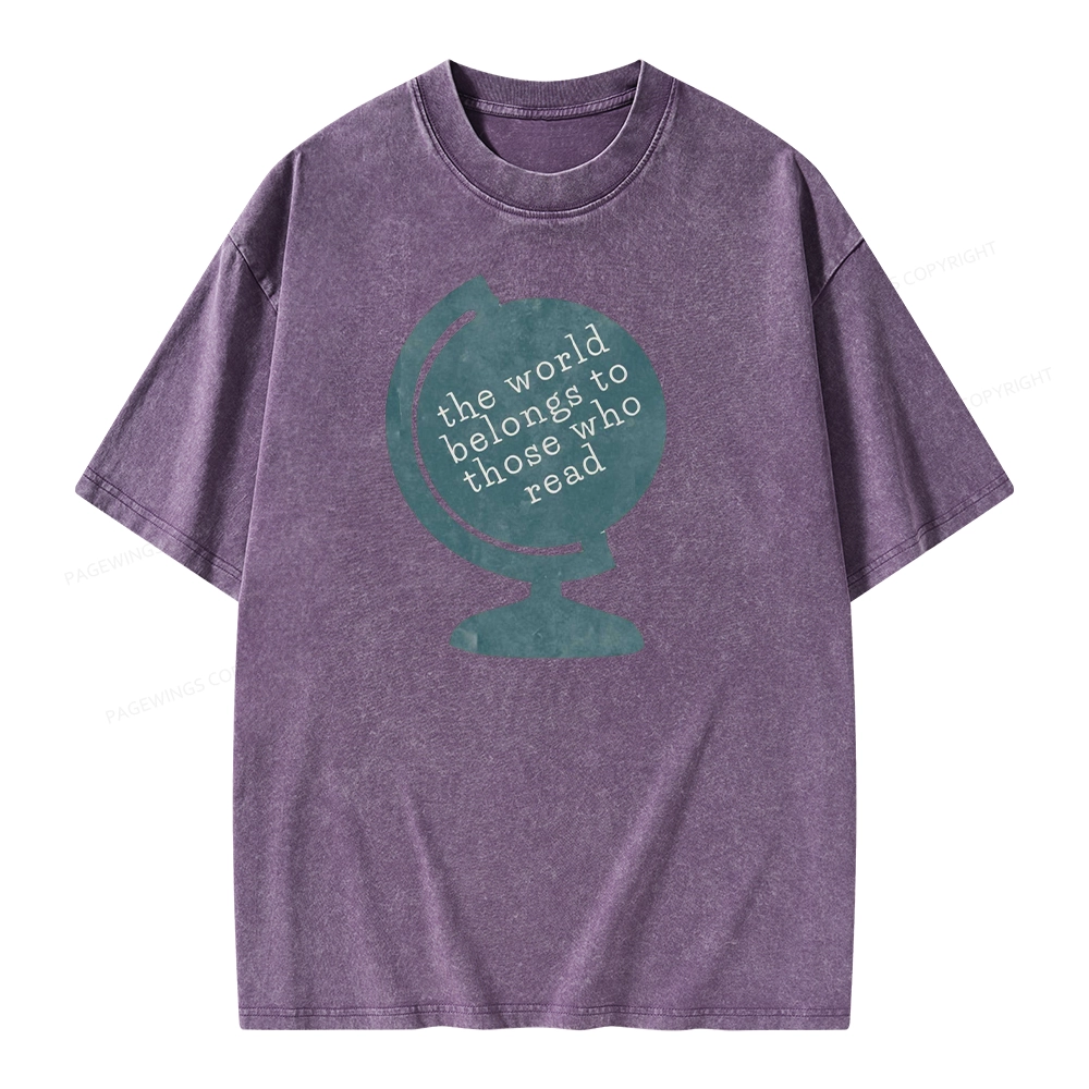 Pagewings The World Belongs To Those Who Read Unisex Washed T-shirt