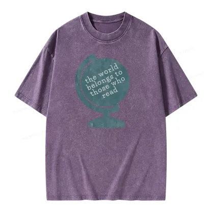 Pagewings The World Belongs To Those Who Read Unisex Washed T-shirt