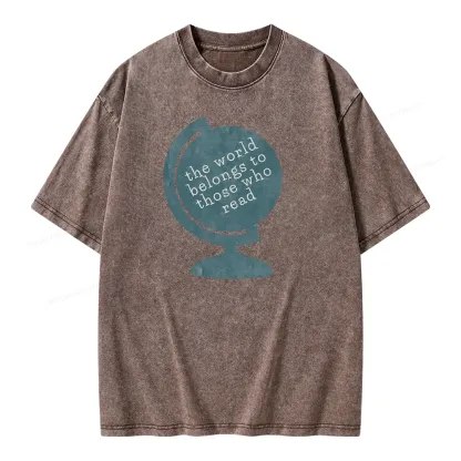 Pagewings The World Belongs To Those Who Read Unisex Washed T-shirt