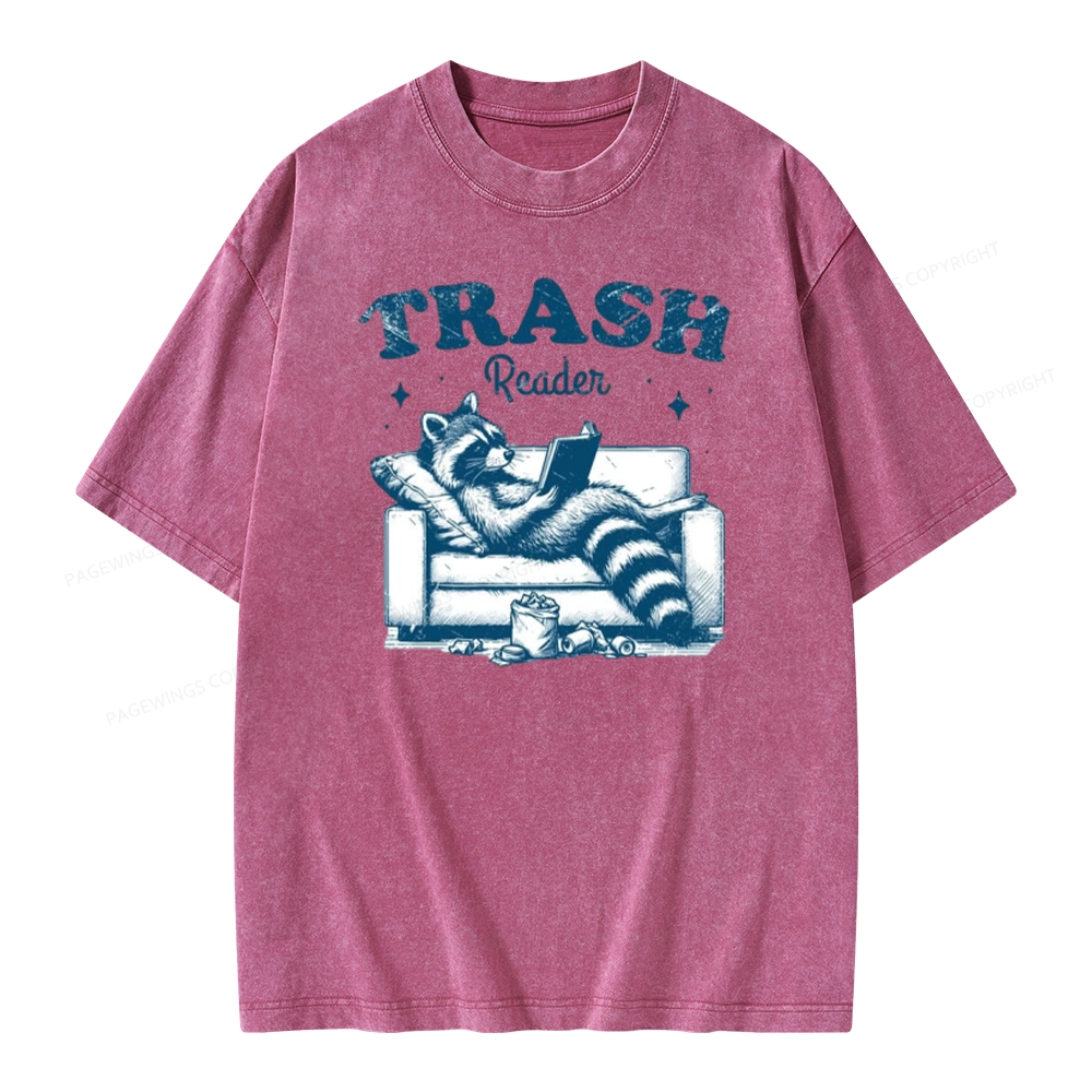 Pagewings Trash Reader Unisex Washed T-shirt