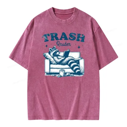 Pagewings Trash Reader Unisex Washed T-shirt