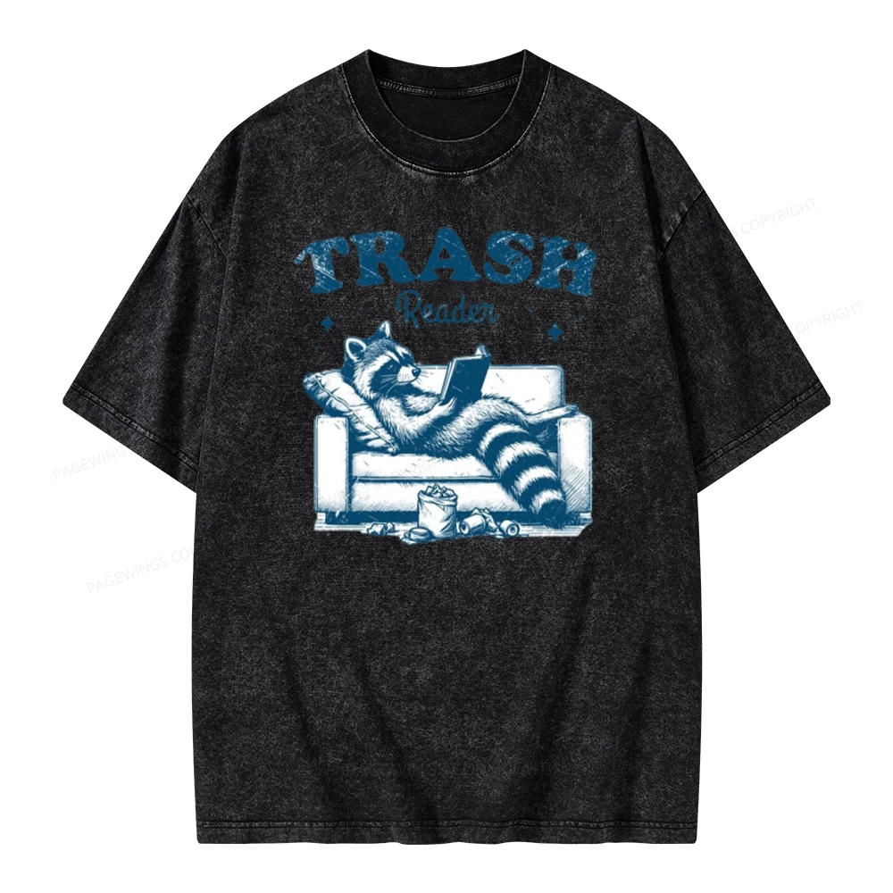 Pagewings Trash Reader Unisex Washed T-shirt