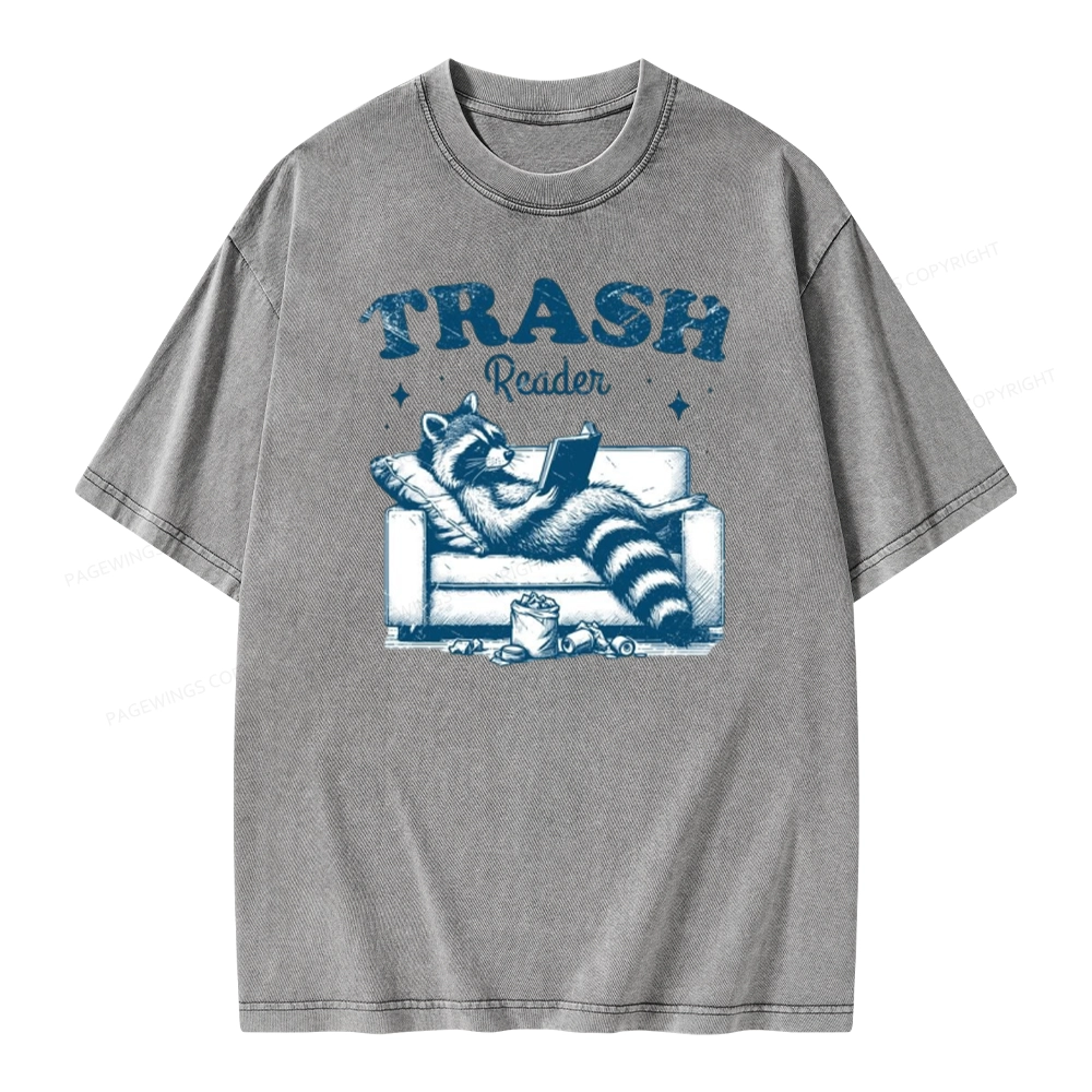 Pagewings Trash Reader Unisex Washed T-shirt