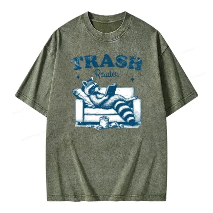 Pagewings Trash Reader Unisex Washed T-shirt