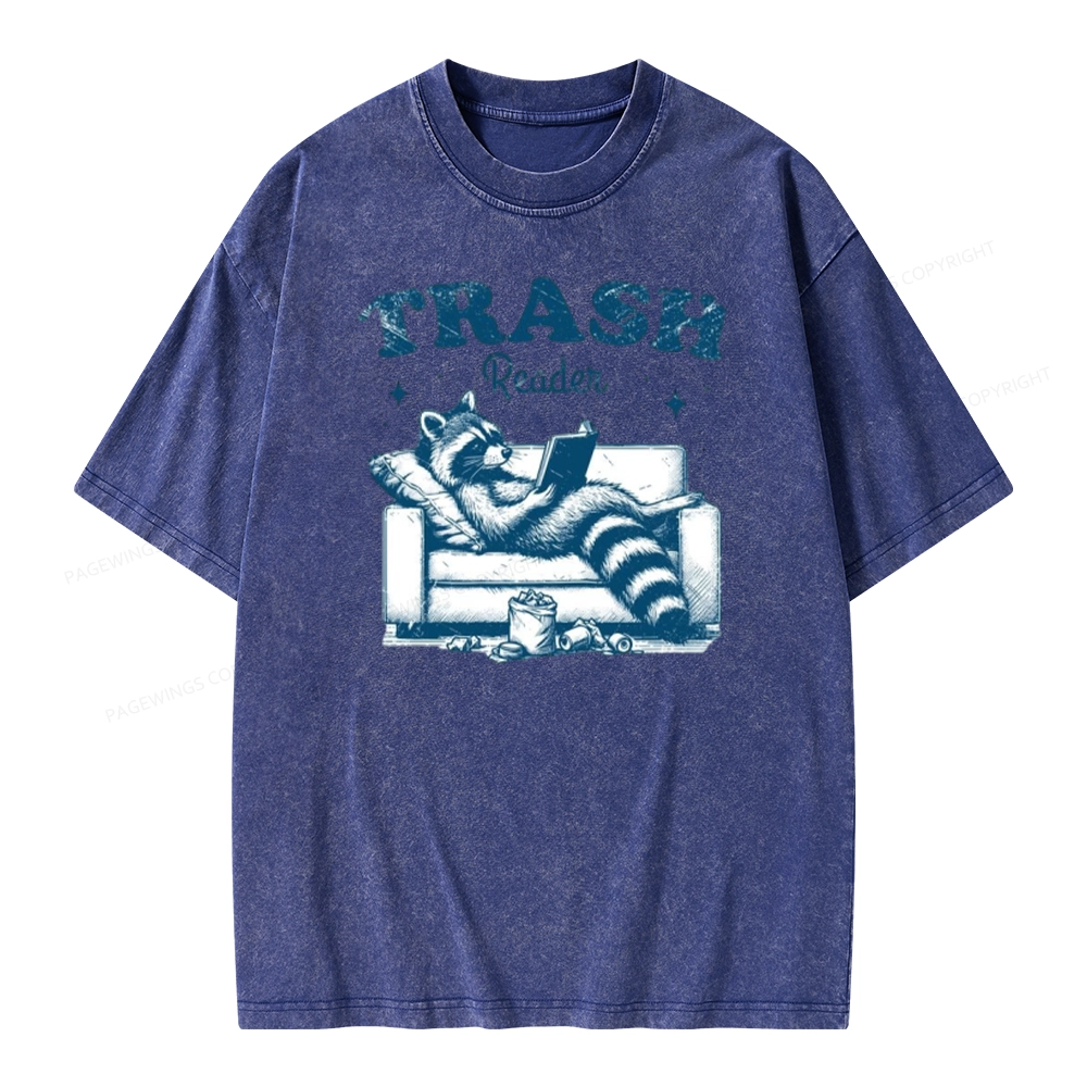 Pagewings Trash Reader Unisex Washed T-shirt