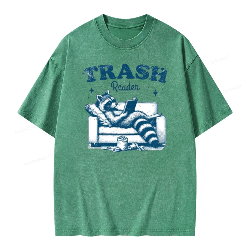 Pagewings Trash Reader Unisex Washed T-shirt