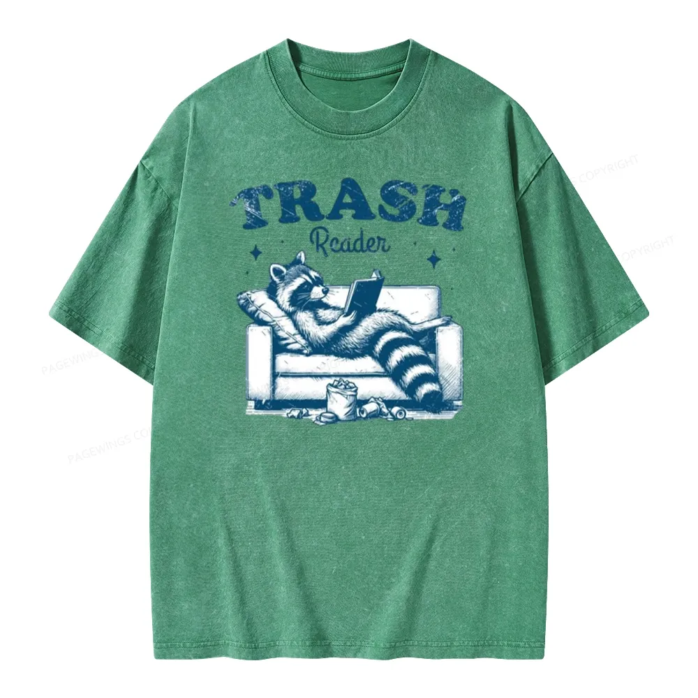 Pagewings Trash Reader Unisex Washed T-shirt