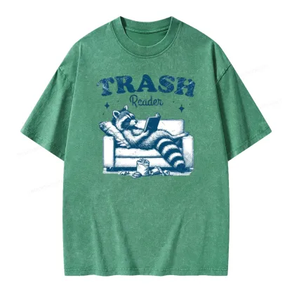 Pagewings Trash Reader Unisex Washed T-shirt