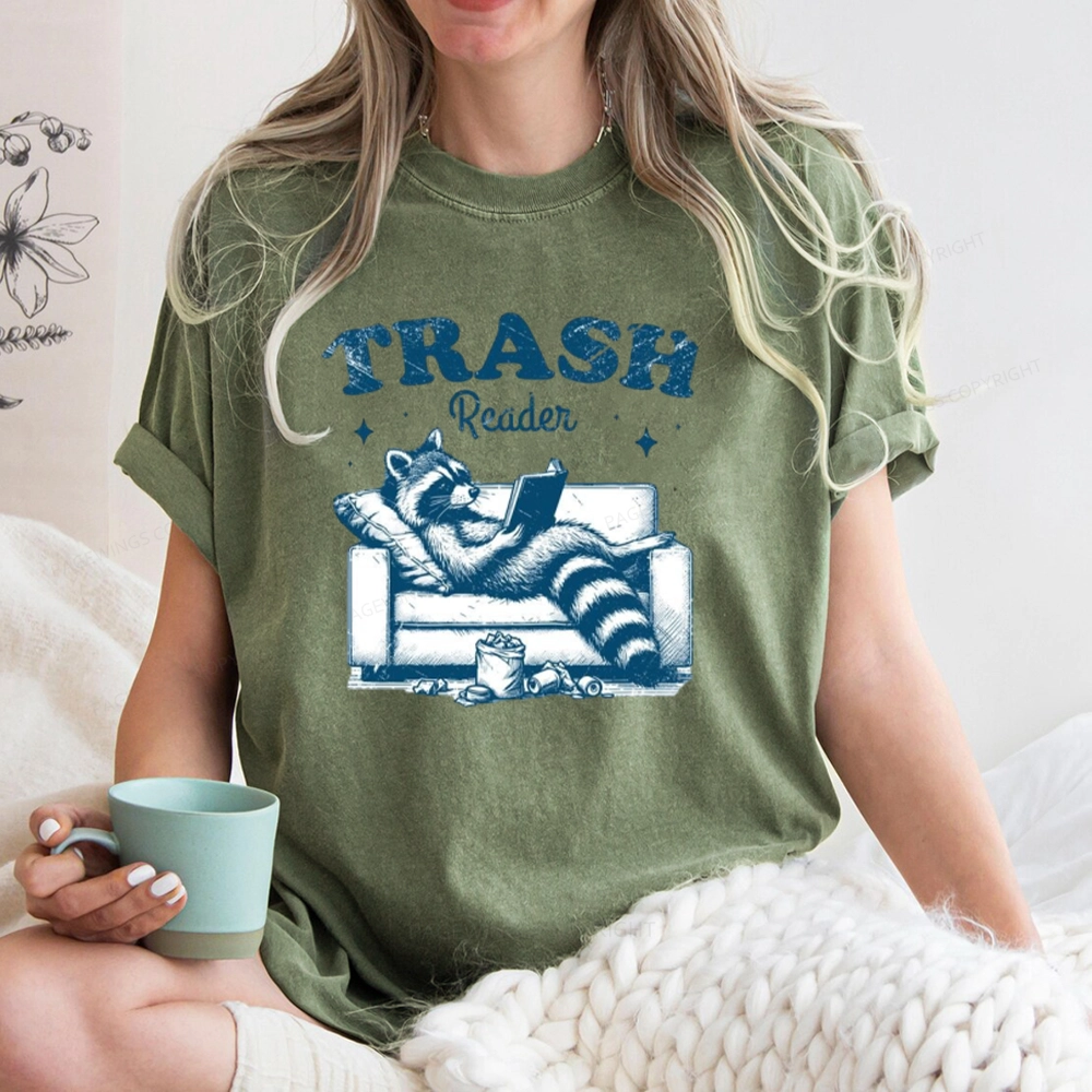Pagewings Trash Reader Unisex Washed T-shirt